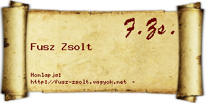 Fusz Zsolt névjegykártya